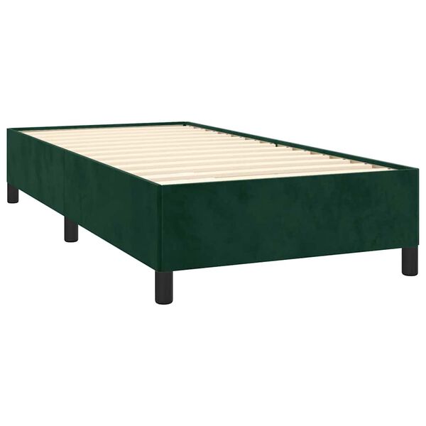 vidaXL Bedframe zonder matras 100x200 cm fluweel donkergroen