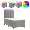 vidaXL Boxspring met matras en LED fluweel lichtgrijs 100x200 cm
