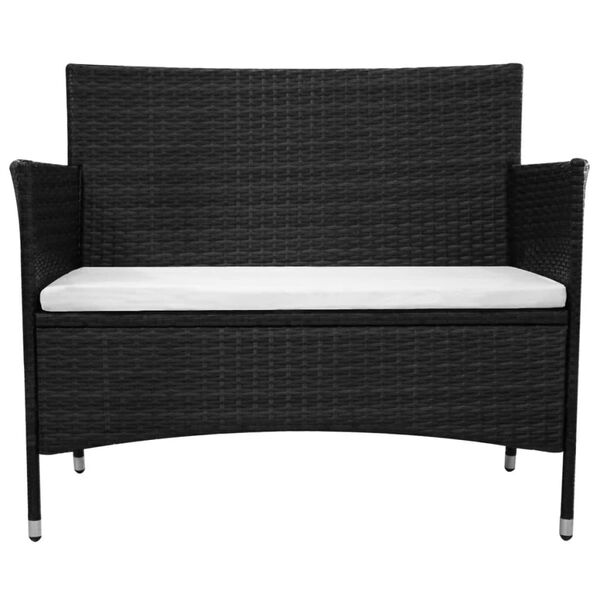 vidaXL Tuinbank 90 cm poly rattan zwart