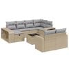 vidaXL 11-delige Tuinset met kussens poly rattan beige