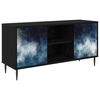 vidaXL Tv-meubel RAALTE 102 x 33 x 51 cm Zwart eiken Bewerkt hout