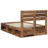 vidaXL Bedframe met hoofdeinde Oudhout 135 x 190 cm Massief grenenhout