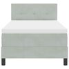 vidaXL LED Box Spring Bed met matras Lichtgrijs 80 x 200 cm Fluweel