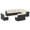 vidaXL 12-delige Loungeset met kussens poly rattan zwart