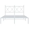 vidaXL Bedframe met hoofdbord metaal wit 120x200 cm