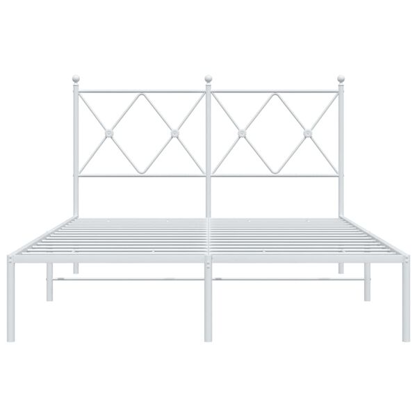 vidaXL Bedframe met hoofdbord metaal wit 120x200 cm