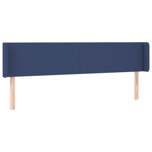 vidaXL Hoofdbord met randen 183x16x78/88 cm stof blauw