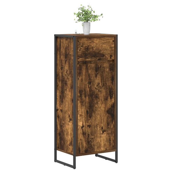 vidaXL Badkamer Kast met lade Rook Eik 40 x 30 x 100 cm Bewerkt hout
