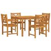 vidaXL Tuin eettafelset 5 st Bruin Massief acaciahout
