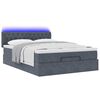 vidaXL Ottoman bed met matras en LED's 140x200cm fluweel donkergrijs