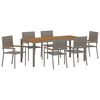 vidaXL Tuin eettafelset 7 st Grijs poly rattan