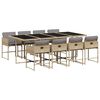 vidaXL 9-delige Tuinset met kussens poly rattan gemengd beige