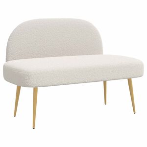 vidaXL Beklede bank met rugleuning Cr&egrave;mekleurig 110 x 60 x 76 cm