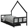 vidaXL Kinderbedframe met lades 90x190 cm massief grenenhout zwart