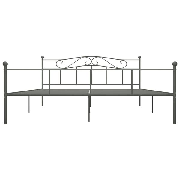 vidaXL Bedframe metaal grijs 180x200 cm