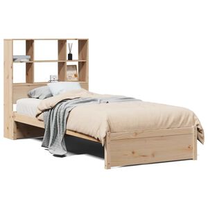 vidaXL Bed met boekenkast zonder matras massief grenenhout 90x200 cm