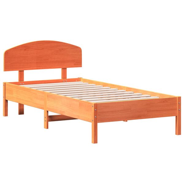 vidaXL Bedframe zonder matras massief grenenhout wasbruin 75x190 cm