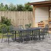 vidaXL Tuin eettafelset 9 pcs Antraciet Staal