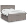 vidaXL Boxspring met matras stof taupe 180x200 cm