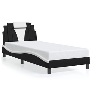vidaXL Bedframe "Viana" zonder matras kunstleer zwart en wit 80x200 cm