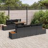 vidaXL Tuin Sofa Set met opslag 8 pcs Zwart Poly riet