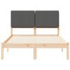 vidaXL Bedframe met Gevoerd Hoofdgedeelte Donkergrijs 120 x 200 cm