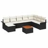 vidaXL Tuinbankenset 9 st Zwart en Cr&egrave;me poly rattan