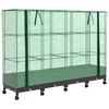 vidaXL Tuinplantenbak met Kasbedekking en Wielen 4 st Bruin PP