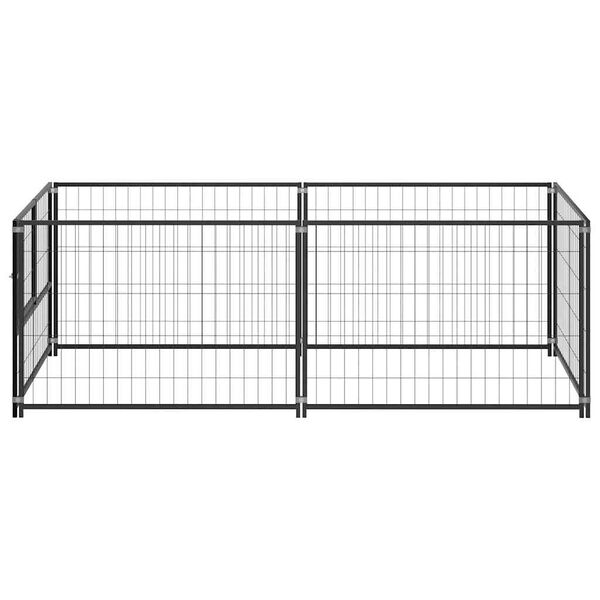vidaXL Hondenkennel 200x100x70 cm staal zwart
