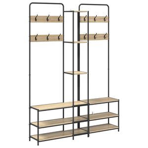 vidaXL Kapstok met schoenenbank Sonoma Eiken 143 x 30 x 199,5 cm