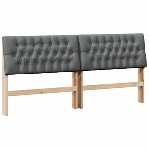 vidaXL Gestoffeerd hoofdbord Donkergrijs 200 cm Massief grenenhout