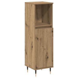 vidaXL Badkamerkast 30x30x100 cm bewerkt hout artisanaal eikenkleurig