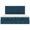 vidaXL Bed poef met matrassen en leds 200x200 cm fluweel donkerblauw