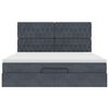 vidaXL Ottoman bed met matrassen 160x200cm fluweel donkergrijs
