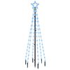 vidaXL Kerstboom met grondpin 108 LED's blauw 180 cm