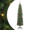 vidaXL Kunstkerstboom Groen 210 cm PVC en Staal en Kunststof