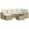 vidaXL 7-delige Loungeset met kussens poly rattan beige