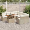 vidaXL Tuin Sofa Set met kussen 9 pcs beige en cr&egrave;mekleurig