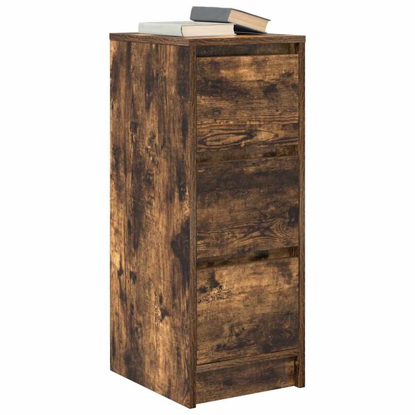 vidaXL Dressoir 29,5x34x76 cm bewerkt hout gerookt eikenkleurig