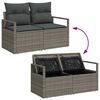 vidaXL Bankstel met kussen met opslag 9 pcs Grijs poly rattan