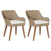 vidaXL Tuinstoel met kussen 2 pcs Beige 62,5 x 55 x 82 cm poly rattan