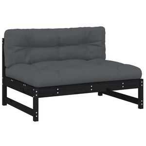 vidaXL Middenbank 120x80 cm massief grenenhout zwart