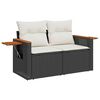 vidaXL 8-delige Loungeset met kussens poly rattan zwart