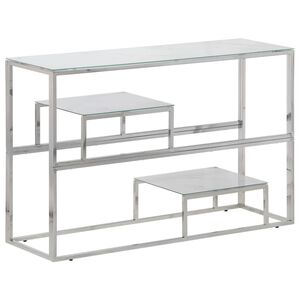vidaXL Wandtafel roestvrijstaal en gehard glas zilverkleurig