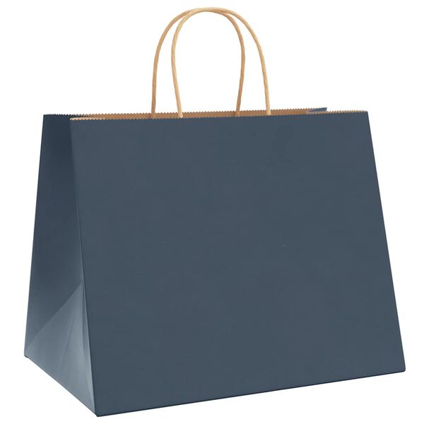 vidaXL Papieren zakken 250 st met hengsels 32x22x24 cm blauw