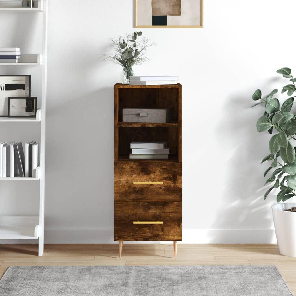 vidaXL Dressoir 34,5x34x90 cm bewerkt hout gerookt eiken