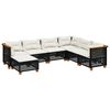 vidaXL 7-delige Loungeset met kussens poly rattan zwart