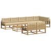 vidaXL Buiten bankenset 9 st 8-zits Wit en Beige Polyester