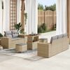 vidaXL Tuinbankenset 8 pcs Beige poly rattan