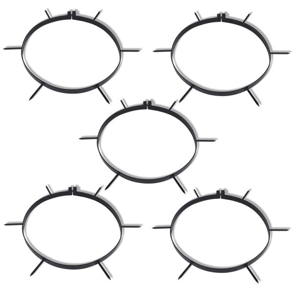 vidaXL Gazonroller met 5 beluchtingsbanden 30 cm zwart